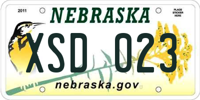 NE license plate XSD023