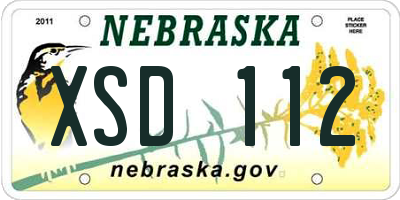 NE license plate XSD112