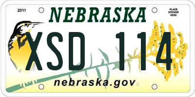 NE license plate XSD114