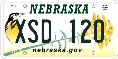NE license plate XSD120