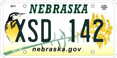 NE license plate XSD142