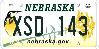 NE license plate XSD143