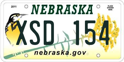 NE license plate XSD154