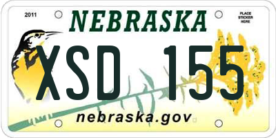 NE license plate XSD155