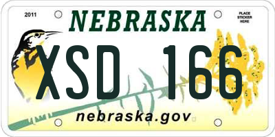 NE license plate XSD166