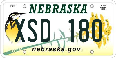 NE license plate XSD180