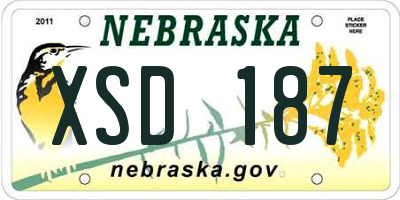 NE license plate XSD187