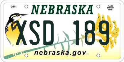 NE license plate XSD189