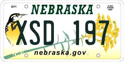 NE license plate XSD197