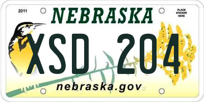 NE license plate XSD204
