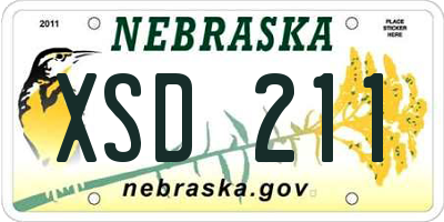NE license plate XSD211