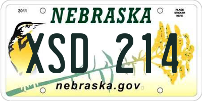 NE license plate XSD214