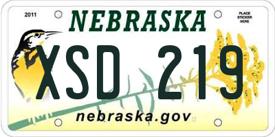 NE license plate XSD219