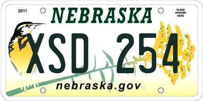 NE license plate XSD254