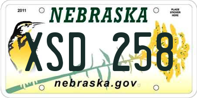 NE license plate XSD258
