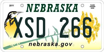 NE license plate XSD266