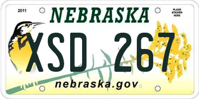 NE license plate XSD267