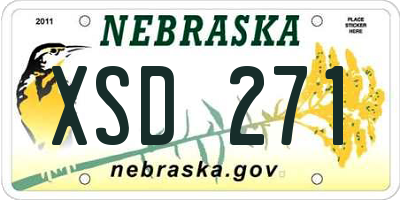 NE license plate XSD271
