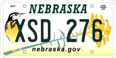 NE license plate XSD276