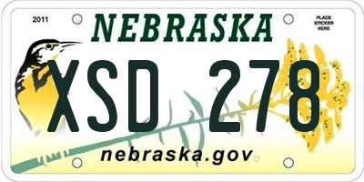 NE license plate XSD278