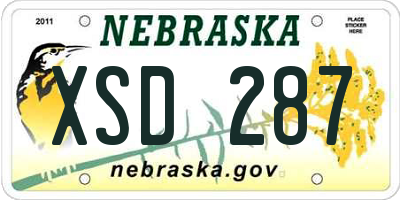 NE license plate XSD287