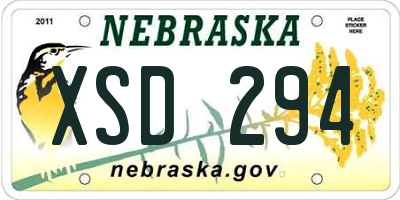 NE license plate XSD294