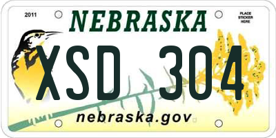 NE license plate XSD304