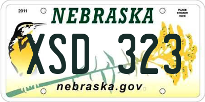 NE license plate XSD323