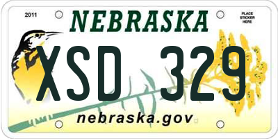 NE license plate XSD329