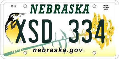 NE license plate XSD334