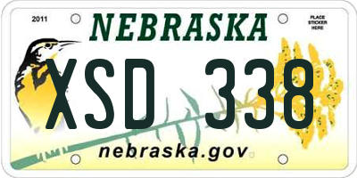 NE license plate XSD338