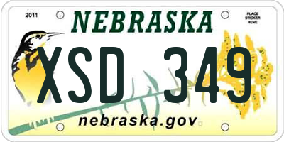 NE license plate XSD349