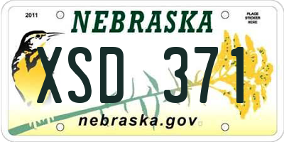 NE license plate XSD371