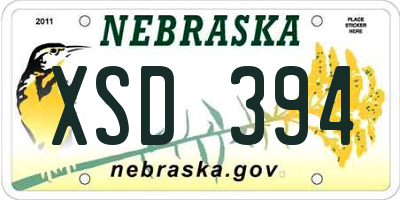 NE license plate XSD394