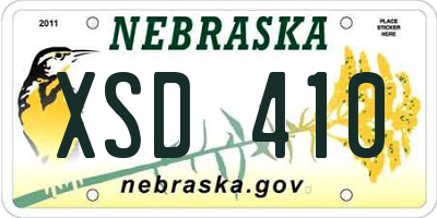 NE license plate XSD410
