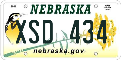 NE license plate XSD434