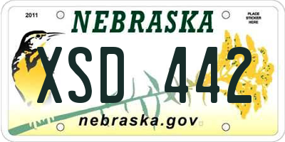 NE license plate XSD442