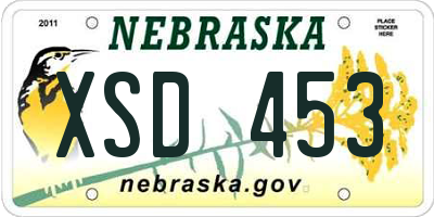 NE license plate XSD453