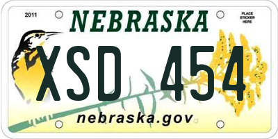 NE license plate XSD454