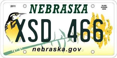 NE license plate XSD466