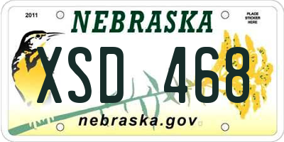 NE license plate XSD468