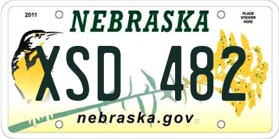 NE license plate XSD482