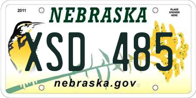 NE license plate XSD485