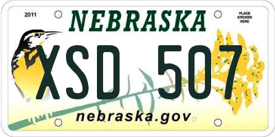 NE license plate XSD507