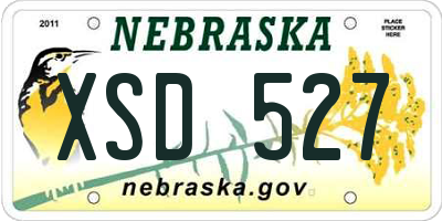 NE license plate XSD527