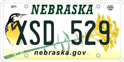 NE license plate XSD529