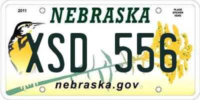 NE license plate XSD556