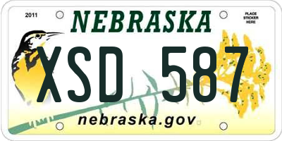 NE license plate XSD587