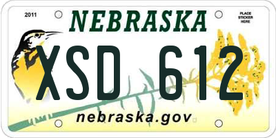 NE license plate XSD612