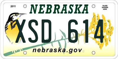 NE license plate XSD614